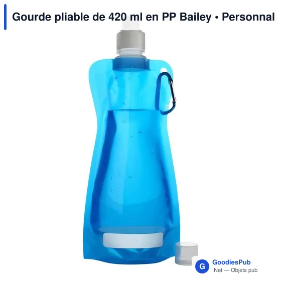 Gourde pliable de 420 ml en PP Bailey - Image 6