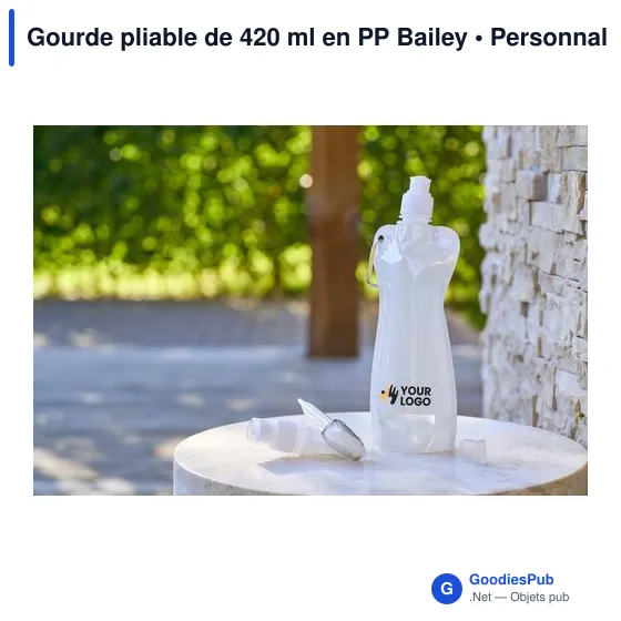 Gourde pliable de 420 ml en PP Bailey - Image 10
