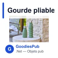 Gourde pliable personnalisable en silicone Erin avec logo - Miniature 11