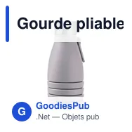 Gourde pliable personnalisable en silicone Erin avec logo - Miniature 12