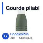 Gourde pliable personnalisable en silicone Erin avec logo - Miniature 3