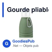 Gourde pliable personnalisable en silicone Erin avec logo - Miniature 4