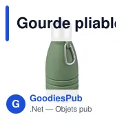 Gourde pliable personnalisable en silicone Erin avec logo - Miniature 5