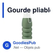 Gourde pliable personnalisable en silicone Erin avec logo - Miniature 6