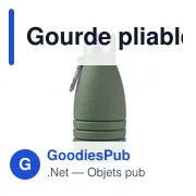 Gourde pliable personnalisable en silicone Erin avec logo - Miniature 7