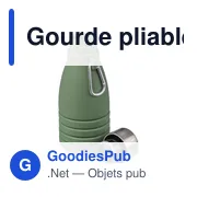 Gourde pliable personnalisable en silicone Erin avec logo - Miniature 8