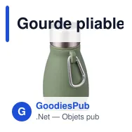 Gourde pliable personnalisable en silicone Erin avec logo - Miniature 9