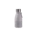 Variante gris - Gourde pliable personnalisable en silicone Erin avec logo