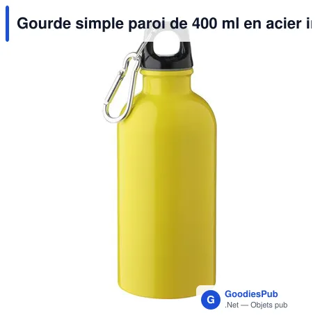 Gourde simple paroi de 400 ml en acier inoxydable recyclé Sable