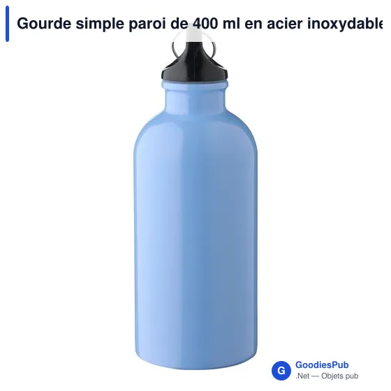 Gourde simple paroi de 400 ml en acier inoxydable recyclé Sable - Image 4