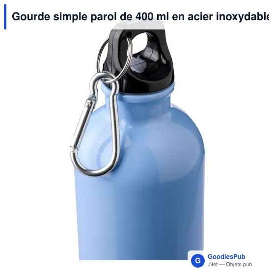 Gourde simple paroi de 400 ml en acier inoxydable recyclé Sable - Image 9