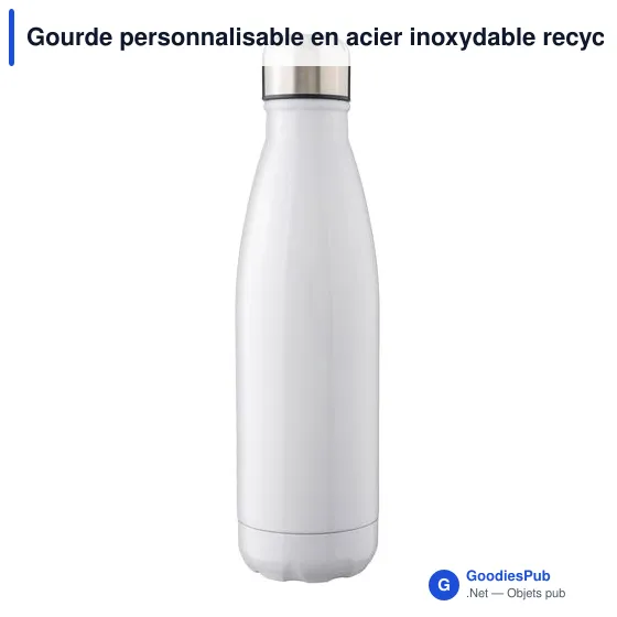Gourde personnalisable en acier inoxydable recyclé avec logo - Sumatra - Image 12