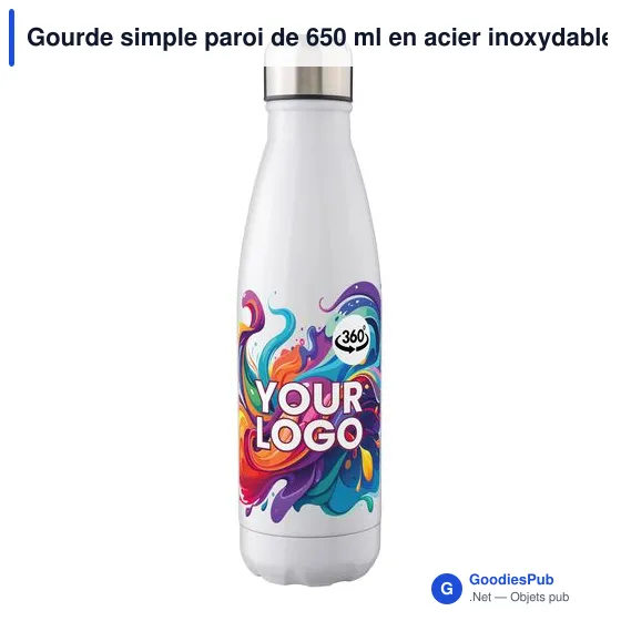Gourde personnalisable en acier inoxydable recyclé avec logo - Sumatra - Image 3
