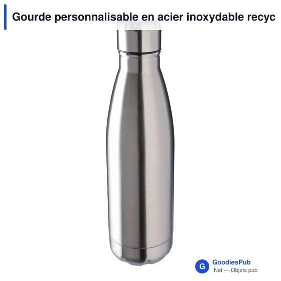 Gourde personnalisable en acier inoxydable recyclé avec logo - Sumatra - Image 4