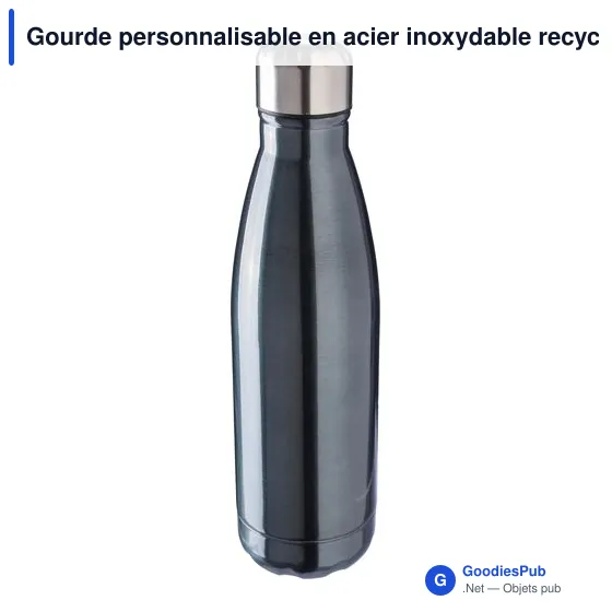 Gourde personnalisable en acier inoxydable recyclé avec logo - Sumatra - Image 6