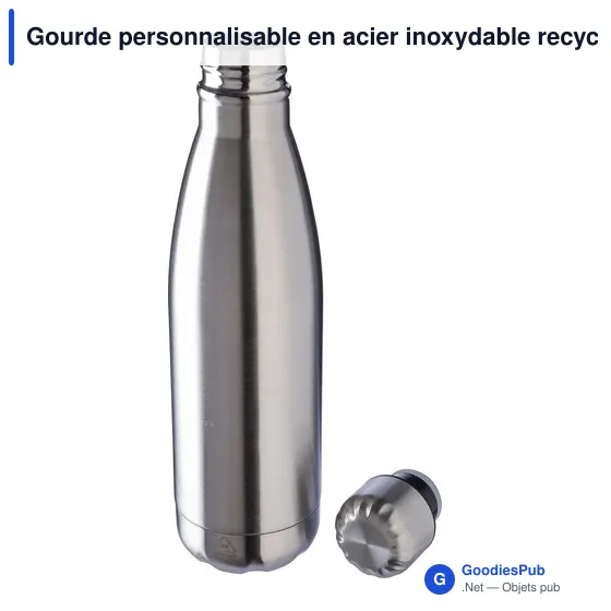 Gourde personnalisable en acier inoxydable recyclé avec logo - Sumatra - Image 7