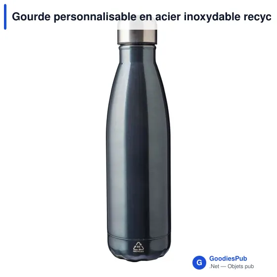 Gourde personnalisable en acier inoxydable recyclé avec logo - Sumatra - Image 10