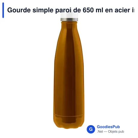 Gourde simple paroi de 650 ml en acier inoxydable Sumatra