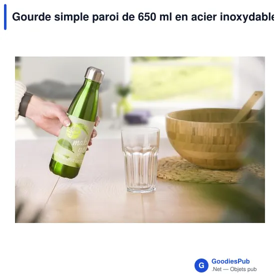 Gourde simple paroi de 650 ml en acier inoxydable Sumatra - Image 11