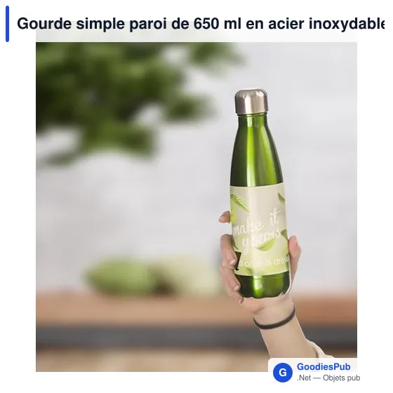 Gourde simple paroi de 650 ml en acier inoxydable Sumatra - Image 12