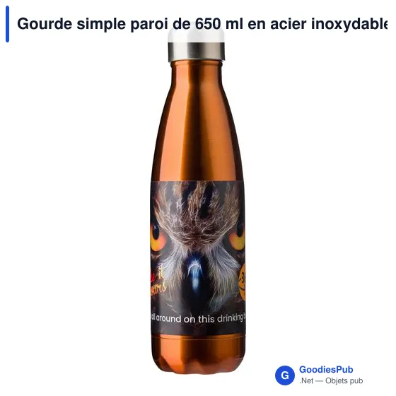 Gourde simple paroi de 650 ml en acier inoxydable Sumatra - Image 6