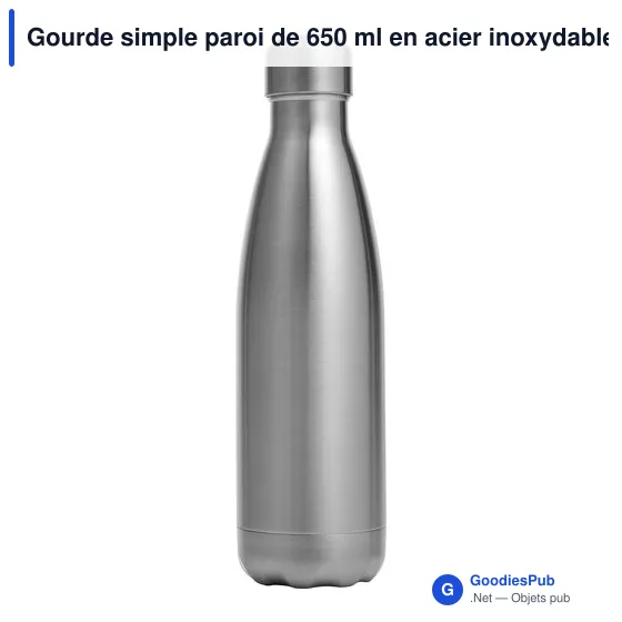 Gourde simple paroi de 650 ml en acier inoxydable Sumatra - Image 8