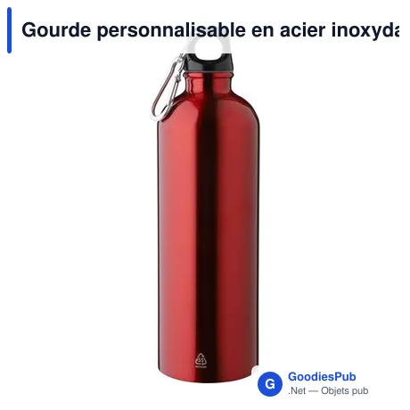 Gourde personnalisable en acier inoxydable recyclé 750 ml - Emericavec logo