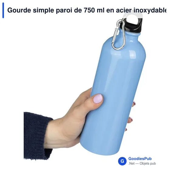 Gourde personnalisable en acier inoxydable recyclé 750 ml - Emericavec logo - Image 12