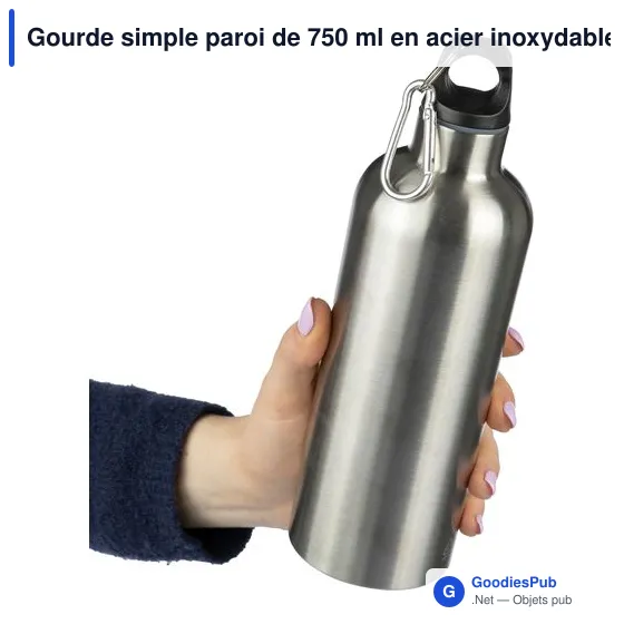 Gourde personnalisable en acier inoxydable recyclé 750 ml - Emericavec logo - Image 4