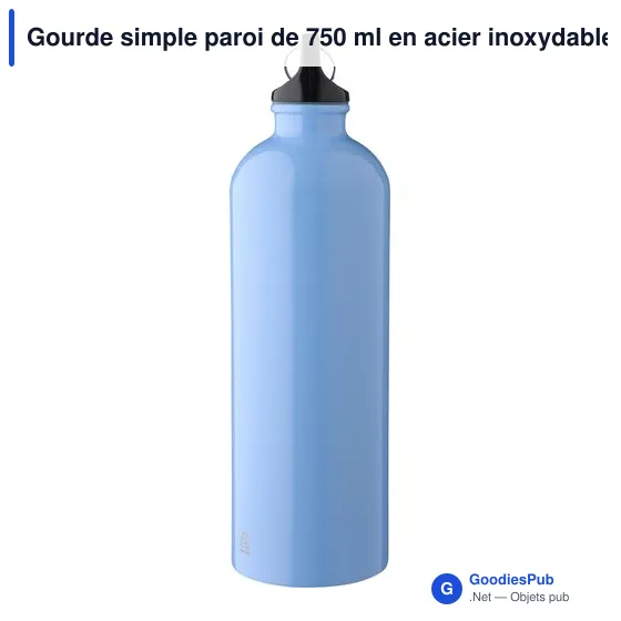 Gourde personnalisable en acier inoxydable recyclé 750 ml - Emericavec logo - Image 5