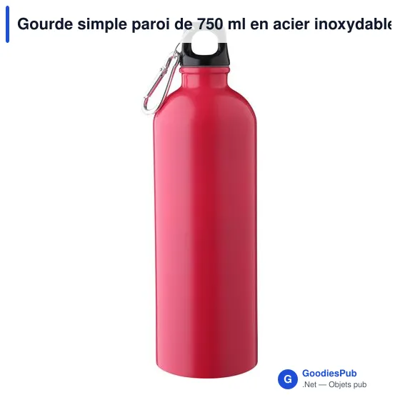 Gourde personnalisable en acier inoxydable recyclé 750 ml - Emericavec logo - Image 10