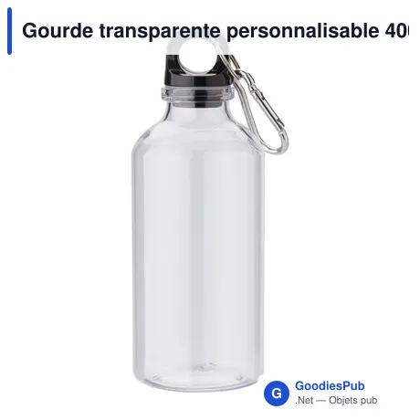 Gourde transparente personnalisable 400 ml avec logo - Nancy