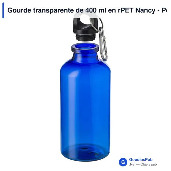 Gourde transparente personnalisable 400 ml avec logo - Nancy - Image 12