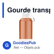 Gourde transparente personnalisable 400 ml avec logo - Nancy - Miniature 5