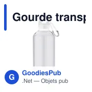 Gourde transparente personnalisable 400 ml avec logo - Nancy - Miniature 6