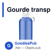 Gourde transparente personnalisable 400 ml avec logo - Nancy - Miniature 10