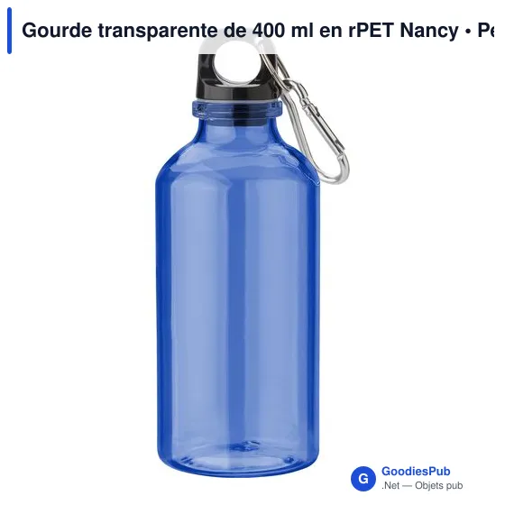 Gourde transparente personnalisable 400 ml avec logo - Nancy - Image 10