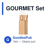 GOURMET Set de 5 couteaux dans socle - Miniature 1