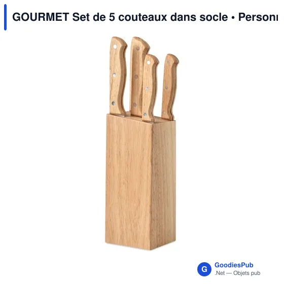 GOURMET Set de 5 couteaux dans socle - Image 1