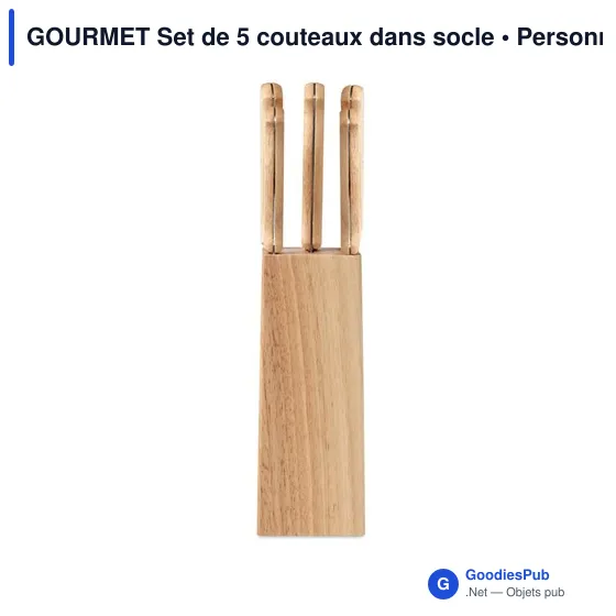 GOURMET Set de 5 couteaux dans socle - Image 2