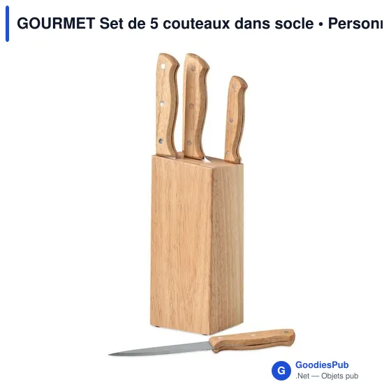 GOURMET Set de 5 couteaux dans socle - Image 3