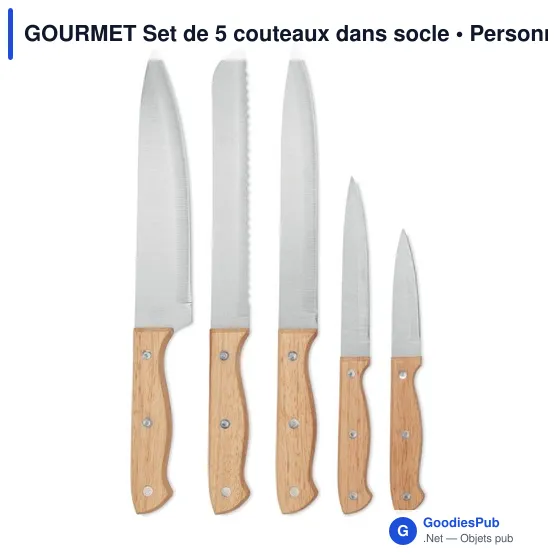 GOURMET Set de 5 couteaux dans socle - Image 4