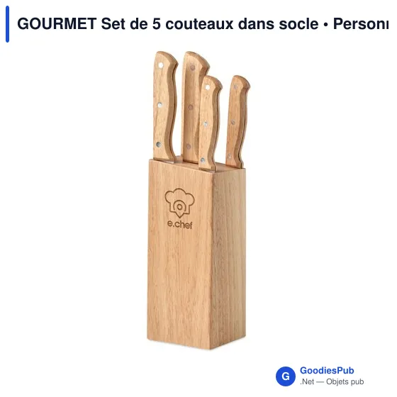 GOURMET Set de 5 couteaux dans socle - Image 6