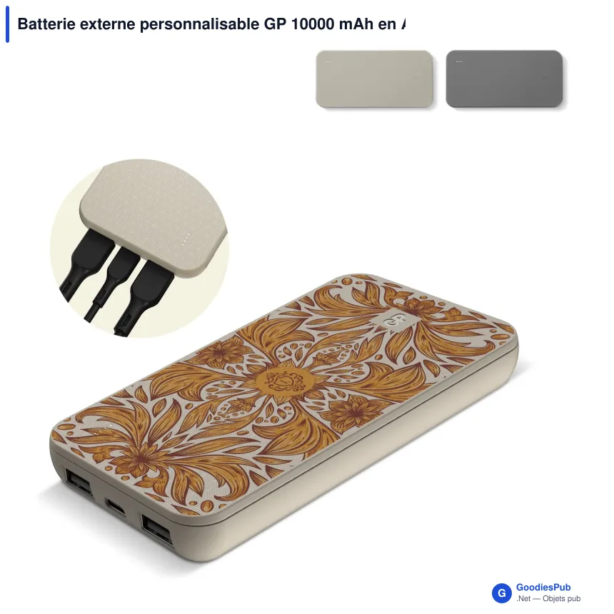 Batterie externe personnalisable GP 10000 mAh en ABS avec logo - B+ Series - Image 1