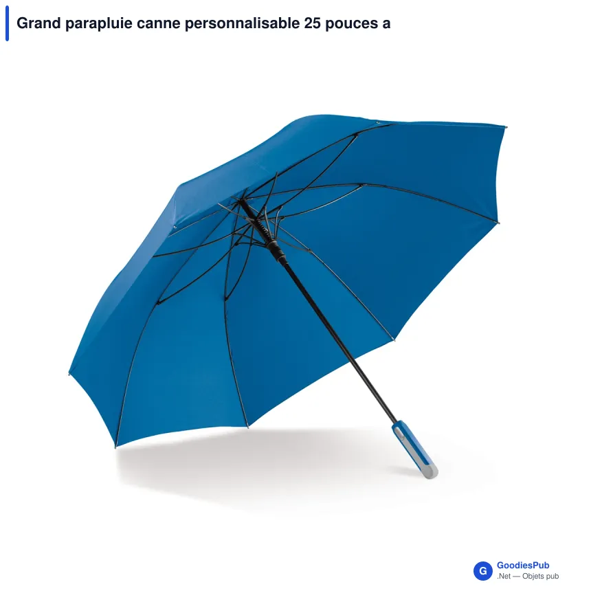 Grand parapluie canne personnalisable 25 pouces automatique avec logo - Canne - Image 3