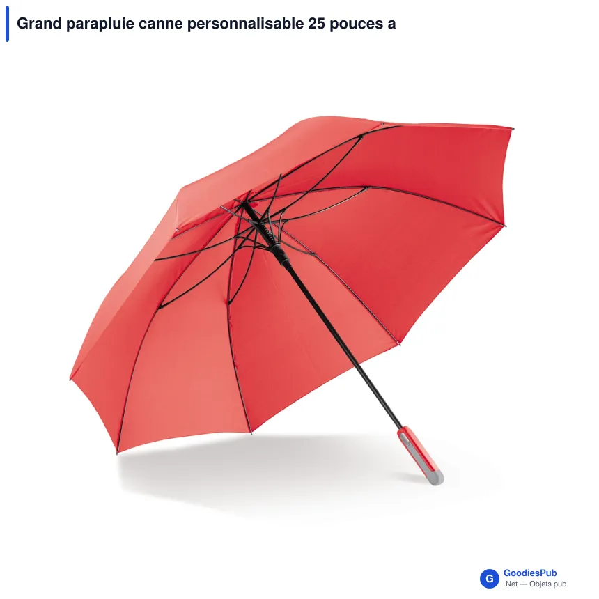 Grand parapluie canne personnalisable 25 pouces automatique avec logo - Canne - Image 4