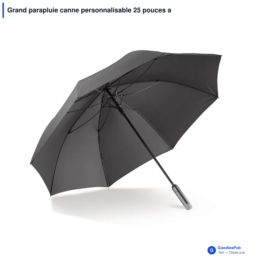 Grand parapluie canne personnalisable 25 pouces automatique avec logo - Canne - Image 5