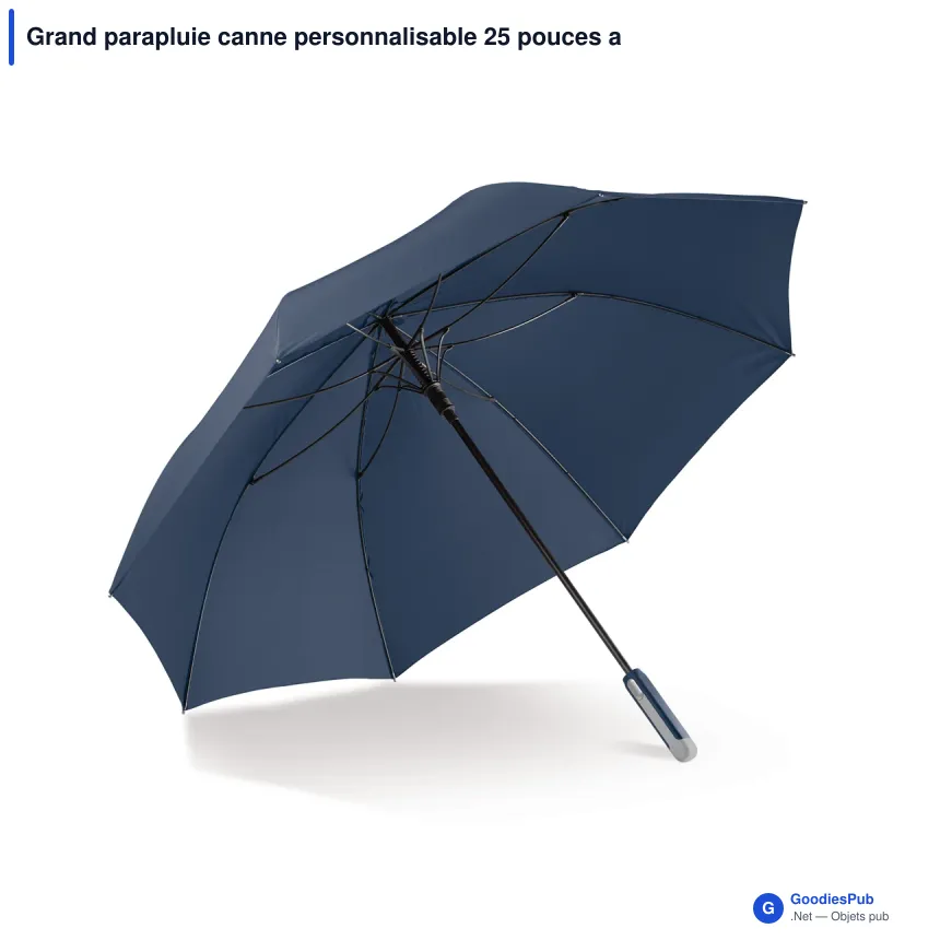 Grand parapluie canne personnalisable 25 pouces automatique avec logo - Canne - Image 6