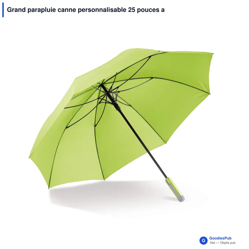 Grand parapluie canne personnalisable 25 pouces automatique avec logo - Canne - Image 7