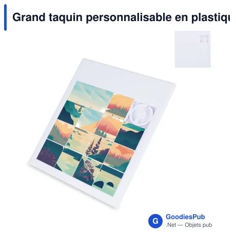 Grand taquin personnalisable en plastique recyclé avec logo - Puzzle coulissant